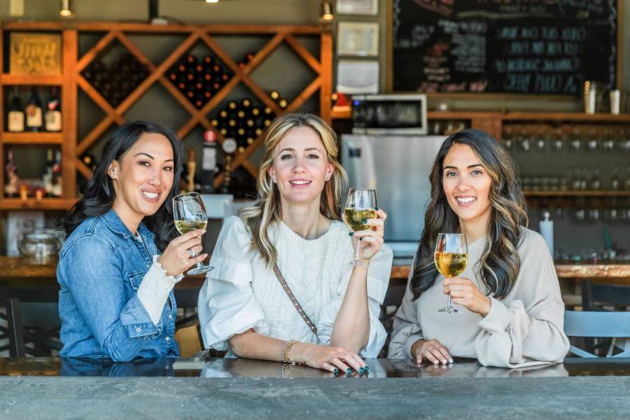 friends enjoying glasses of wine